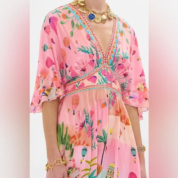 💕SOLD💕Camilla Waisted Dress With Hem Ruffle Sister Sunset - Picture 7 of 13